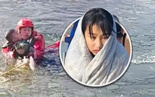 Bé gái 13 tuổi liều mình lao ra hồ băng cứu người, nói dối với bố quần áo ướt là do xe tưới nước