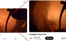 Thực hư đoạn clip ghi lại cảnh lính cứu hỏa Hong Kong nỗ lực dập tắt vụ cháy chung cư