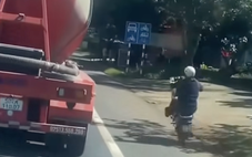 'Bốc đầu' xe máy so kè với xe bồn, thiếu niên bị tịch thu xe