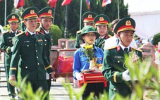 An táng 76 hài cốt liệt sĩ hy sinh ở Lào về đất mẹ