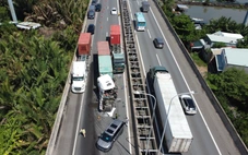 Tai nạn trên cao tốc TP.HCM - Long Thành, ùn ứ kéo dài 8km