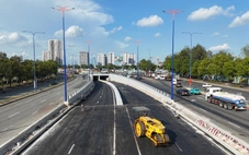 Toàn cảnh hầm chui tại nút An Phú đã 'xong 99%' nhưng chưa biết ngày thông xe vì chờ máy bơm