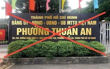 Bảng hiệu tại Bình Dương 'phường Thuận An thuộc TP.HCM' là ảnh giả