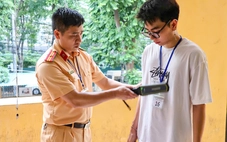 Công an Hà Nội bắt đầu tổ chức sát hạch giấy phép lái xe máy