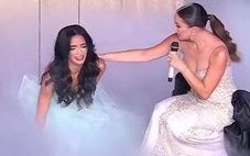Khoảnh khắc kinh hoàng người đẹp thi Hoa hậu Hoàn vũ Latina rơi từ độ cao 3m