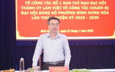 Ông Nguyễn Thanh Nghị làm việc với phường Bình Hưng Hòa về chuẩn bị Đại hội Đảng