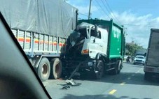 Xe rác tông đuôi xe tải trên tỉnh lộ 8, một người chết
