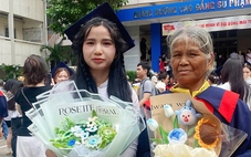 Nữ sinh sư phạm bỗng nổi tiếng vì clip mặc áo tốt nghiệp cho mẹ