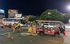 Xe điện du lịch tại Quy Nhơn tông 3 người đi bộ, 1 người chết