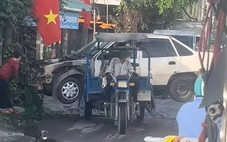 Xác minh clip xe ba gác chở ô tô phía sau, gây cản trở giao thông ở phường Thới An, TP.HCM
