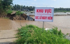 Công bố tình huống khẩn cấp sạt lở tuyến đê bao Bắc rạch Trà Cú