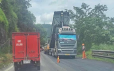 Tạm dừng sửa đường đèo Bảo Lộc do thời tiết xấu