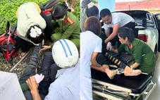 Trên đường về sau chuyến thiện nguyện, nhóm công an Đắk Lắk kịp thời cứu người phụ nữ gặp nạn