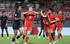 Tuyển nữ Việt Nam - Campuchia (hiệp 1) 4-0: Dương Thị Vân nâng tỷ số