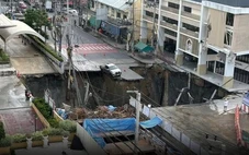 Khu vực quận Dusit ảnh hưởng nghiêm trọng sau vụ 'hố tử thần' xuất hiện ở Bangkok