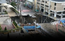 Khu vực quận Dusit ảnh hưởng nghiêm trọng sau vụ 'hố tử thần' xuất hiện ở Bangkok