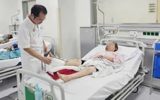 Đứt lìa cẳng chân do máy cắt cỏ