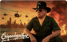 Ông Trump đăng ảnh chế 'Apocalypse Now' như tuyên chiến với Chicago