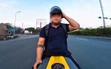 Xác minh clip nam thanh niên chạy xe mô tô buông hai tay khi lái xe trên đường Đỗ Mười