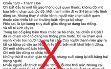 Tin hai cảnh sát giao thông tử vong do truy đuổi người vi phạm là bịa đặt