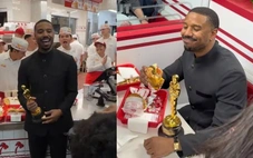 Michael B. Jordan ăn mừng Oscar bằng burger sau khi đánh bại Leonardo DiCaprio