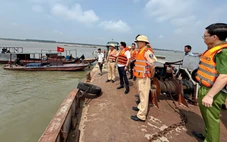 Chìm tàu hút cát trên sông Hồng, tìm thấy 1 thi thể, 1 người còn mất tích