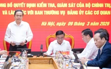 Công bố quyết định kiểm tra của Bộ Chính trị với Ban Thường vụ Đảng ủy các cơ quan Đảng Trung ương