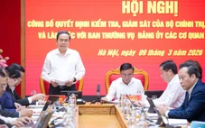 Công bố quyết định kiểm tra của Bộ Chính trị với Ban Thường vụ Đảng ủy các Cơ quan Đảng Trung ương