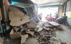 Xe tải mất thắng, tài xế đánh lái lao vào nhà dân để... tránh tai nạn