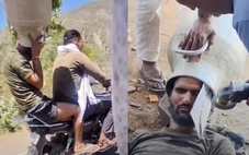 Lấy vại sữa làm mũ bảo hiểm, người đàn ông bị mắc kẹt, mất tới 2 giờ để giải cứu