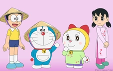 Hé lộ hình ảnh Doraemon du lịch Việt Nam, đội nón lá và mặc áo dài