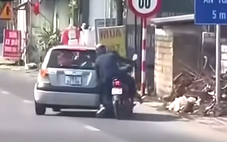 Cảnh sát giao thông xác minh vụ ô tô chèn ngã người đi xe máy trên quốc lộ 1
