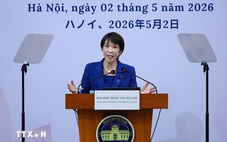 Thủ tướng Nhật Bản Takaichi Sanae phát biểu chính sách tại Đại học Quốc gia Hà Nội