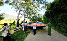 Căng bạt, rải rơm dày 'giải cứu' người đàn ông đứng chơi vơi trên cành cây cao 15m