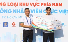 Cậu sinh viên vỡ òa khi nhận giải thưởng ở Giải bóng đá công nhân, viên chức