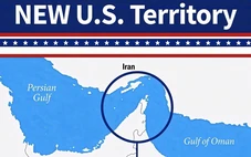 Ông Trump đăng ảnh thể hiện eo biển Hormuz như là lãnh thổ mới của Mỹ