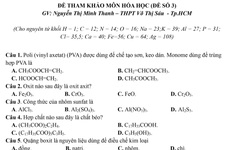 Ôn tập thi tốt nghiệp THPT năm 2024: Đề, đáp án tham khảo môn hóa học