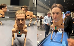 Robot mặt Elon Musk mang thân hình... chó gây sốt