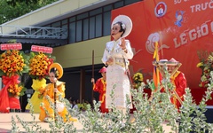 Tiếng trống Mê Linh vang lên tại Trường THPT Hùng Vương trong ngày Giỗ Tổ