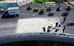 Vết sụt lún trên nút giao ngàn tỉ ở Nha Trang là do dầu mỡ