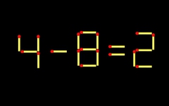 Thử tài IQ: Di chuyển một que diêm để 4-8=2 thành phép tính đúng