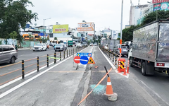 Điều chỉnh dải phân cách đường Cộng Hòa, người dân vào nhà ga T3 Tân Sơn Nhất đỡ đi đường vòng