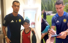 Ronaldo mang 16 vệ sĩ vẫn bị fan nhí tìm đến tận phòng khách sạn