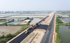 Nhìn từ flycam đường 6.000 tỉ, dài 41km dần hoàn thiện ở Hà Nội