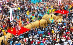 Thi kéo co với sợi dây thừng nặng 35 tấn ở Nhật Bản