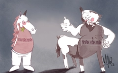 Nhân mã bàn chuyện nhậu với... mã nhân đầu xuân Bính Ngọ