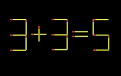 Thử tài IQ: Di chuyển một que diêm để 3+3=5 thành phép tính đúng