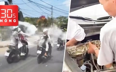 Bản tin 30s Nóng: Triệu tập nhóm ‘quái xế’ ném bột người đi đường; Trăn 10kg chui vào ô tô