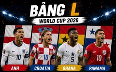 Bảng xếp hạng bảng L World Cup 2026 mới nhất