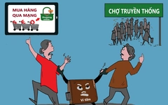 Tranh cãi mua hàng online hay ra chợ cho trực quan